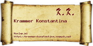 Krammer Konstantina névjegykártya